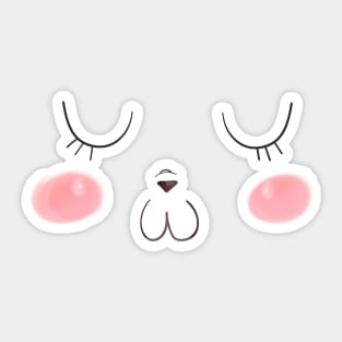 Cute bubbling Bunny with blushing cheeks Sticker